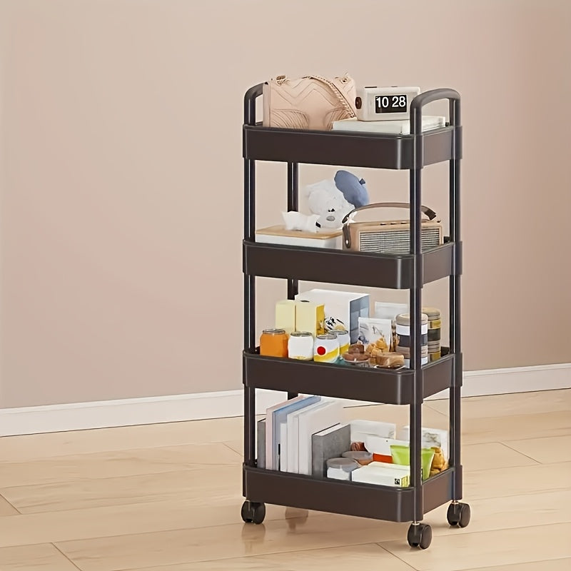 Versatile Adjustable Home Storage Rack – durable multi-purpose storage, Office Storage Cart Multifunctional Trolley Rack Kitchen Bathroom Toilet Floor Multi-layer Movable Storage Rack, designed for American homes, daily convenience and practical gift