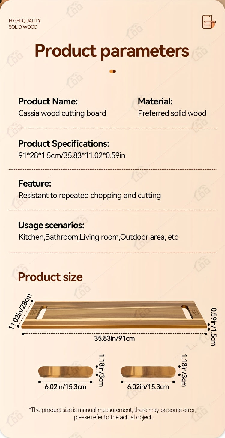 Premium Kitchen Cutting Board – durable food prep and serving, 36X12 Inch Extra Large Acacia Wood Charcuterie Board Cutting Board with Handles 3Ft Rectangular, designed for American homes, daily convenience and practical gifting