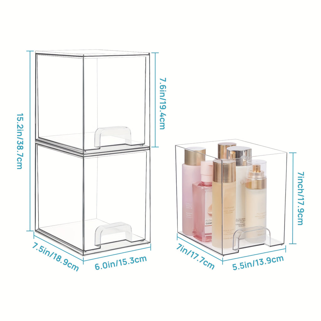Compact 3/4/5/6 Pack Stackable Storage Drawer – smooth-access cabinet organization, 3 4 5 6 Pack Clear Plastic Organizer Bins Stackable Storage Drawers for Office, designed for American homes, daily convenience and practical gifting