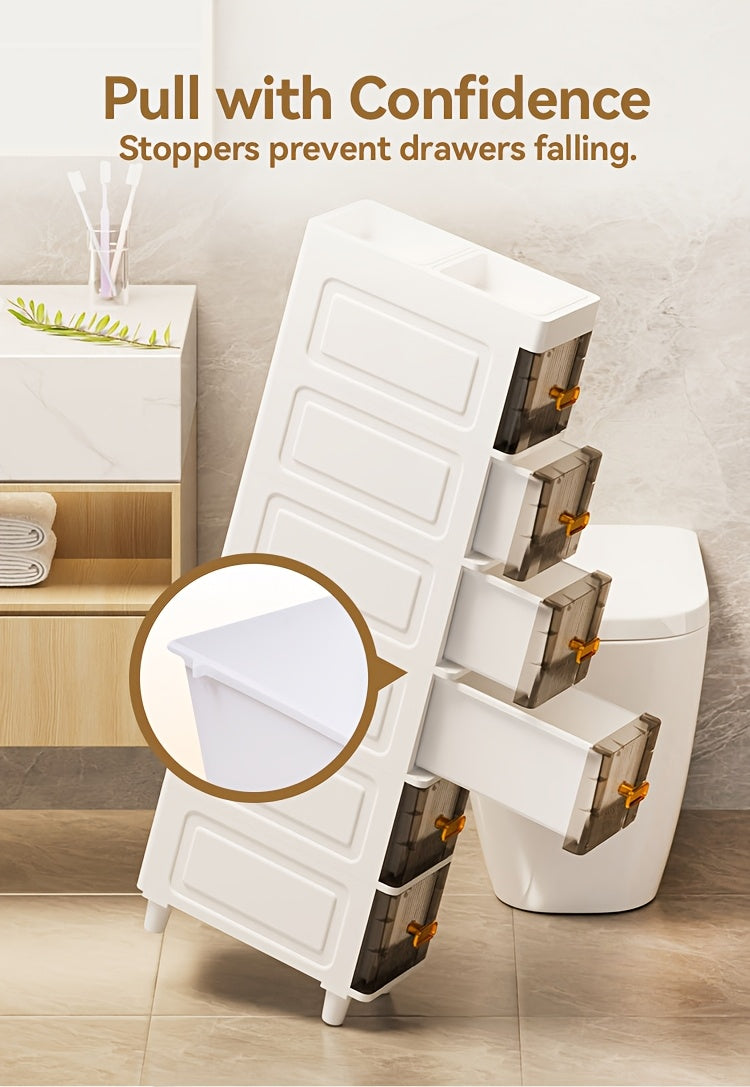 Compact Pull-Out Cabinet Organizer – smooth-access cabinet organization, Deluxe Slim Storage Cabinet with Drawers - Durable Waterproof PP Material Multi-Purpose Organizer with, designed for American homes, daily convenience and practical gifting