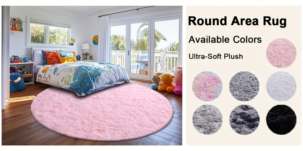 Soft Area Rug – A Cozy Round Shaggy Rug Is Perfect for The Bedroom, While a Soft And Fluffy Round Carpet Is Suitable for The Living Room. It'S Easy to Clean, Comfortable, And Plush Rugs Are