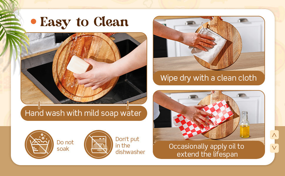 Easy-Access 10/5pcs Kitchen Cutting Board – durable food prep and serving, 10 5pcs Round Wooden Cutting Boards with Handles Wooden Serving Boards Kitchen Chopping Boards, designed for American homes, daily convenience and practical gifting