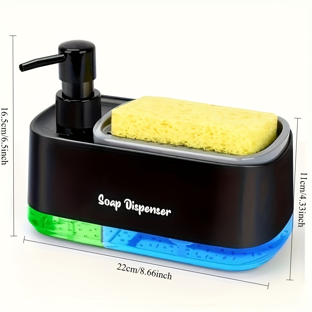Compact Home Storage Organizer – space-saving everyday organization, High-End Versatile Kitchen Soap Dispenser Push-Activated Dish Soap Dispenser with Sponge Holder 2-In-1 Kitchen, designed for American homes, daily convenience and practical gifting