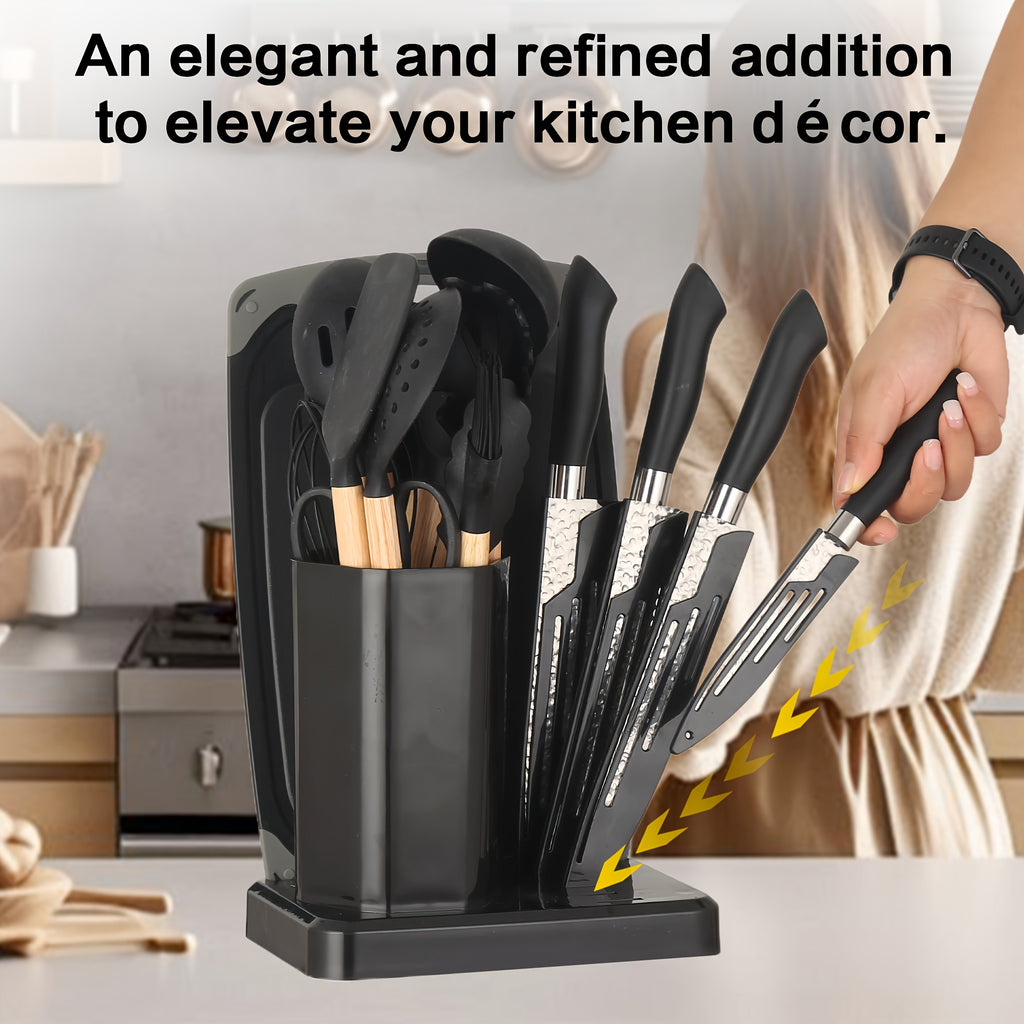 19pcs Silicone Kitchenware Knife Sets, Kitchen Accessories, Made Of Heat Resistant Food Grade Silicone And Wooden Handles Kitchen Gadgets Tools Set Nonstick Cookware, Perfect Easter & Mother's Day Gifts for Home Kitchen, Kitchen Gadgets Set