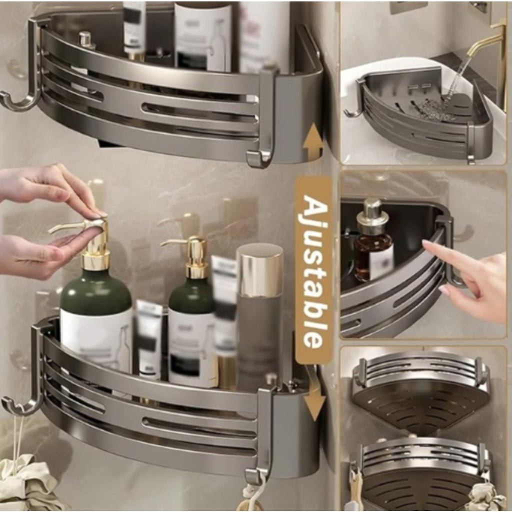 Compact 2pcs Adjustable Home Storage Rack – durable multi-purpose storage, 2pcs 3pcs No-Drill Bathroom Kitchen Triangle Storage Racks Corner Wall-Mounted Shelves Suitable for Shower, designed for American homes, daily convenience and practical giftin