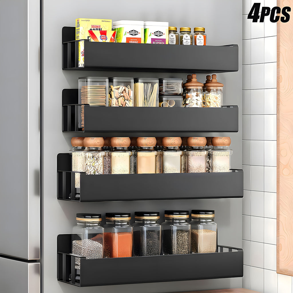 Magnetic Spice Rack, Heavy-duty Magnetic Refrigerator Storage Strip, Space-saving Vertical Storage Design, Suitable for Kitchen, Pantry, Office- Easy Installation Without Tools, Refrigerator Magnets