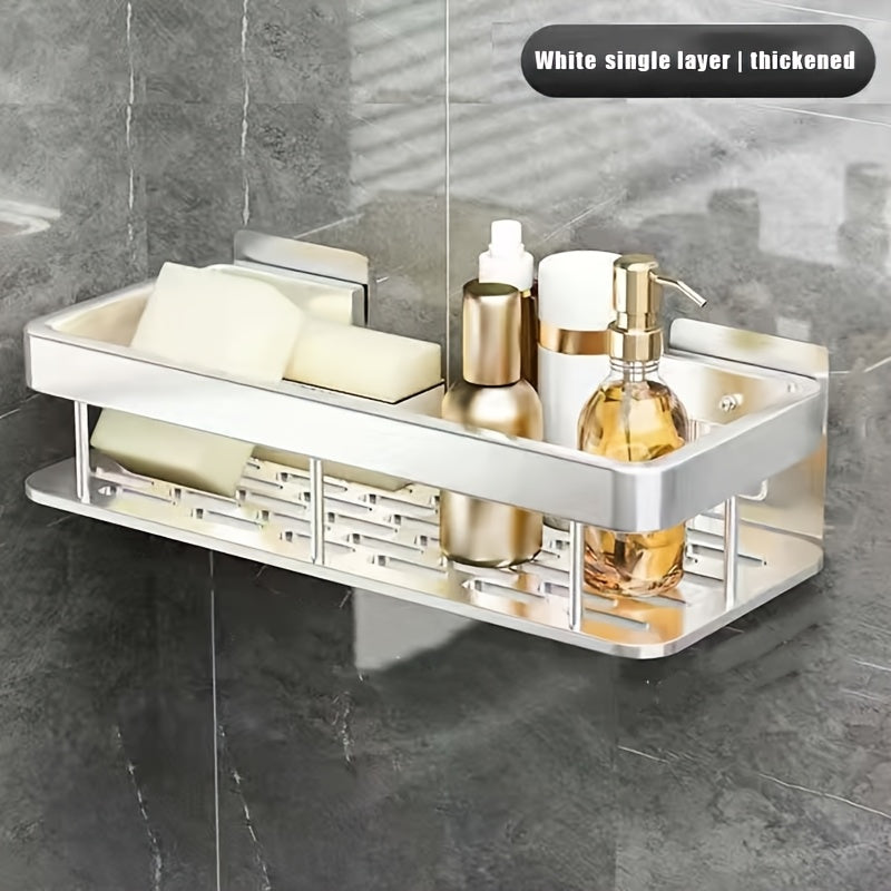 Kitchen Essential – Multi-piece Shower Rack Bathroom Rack Wall-mounted Storage Rack Bathroom Shampoo Lotion Cosmetics Storage Rack Kitchen And Bathroom Storage Space-saving Storage Rack-no D