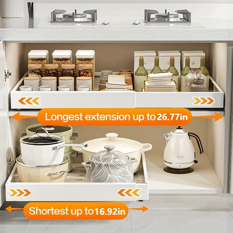 Versatile 1/2/4pcs Pull-Out Cabinet Organizer – smooth-access cabinet organization, 1 2 4pcs Expandable Pull-Out Cabinet Organizer 12 59-20 47 Inch Extendable Heavy-Duty Pull-Out, designed for American homes, daily convenience and practical gifting