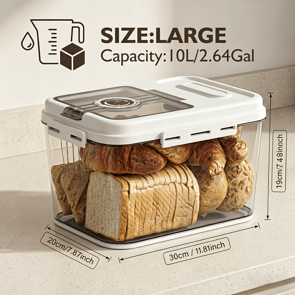 Premium Countertop Bread Storage Box – fresh-bread countertop organization, 2 Sizes Airtight Food Storage Large-Bread Box Bread Boxes for Kitchen Counter, designed for American homes and practical gifting