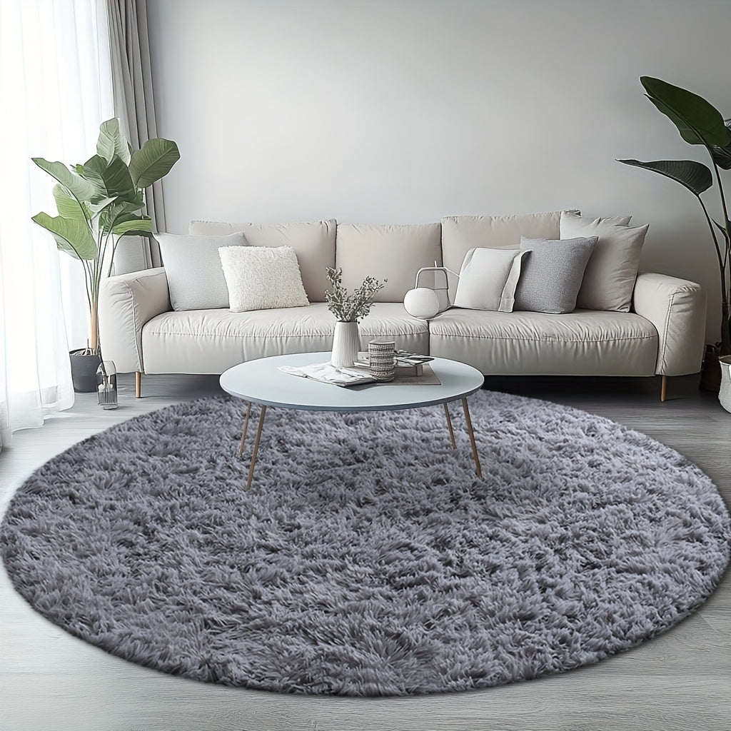 Area Rug – A Cozy Round Shaggy Rug Is Perfect for The Bedroom, While a Soft And Fluffy Round