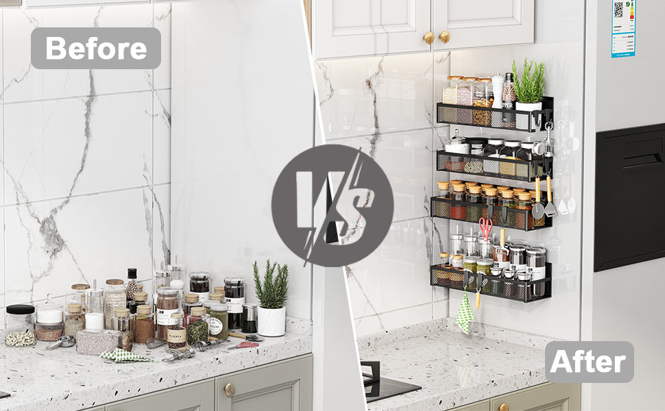 Modern 2/4 Pack Adjustable Home Storage Rack – durable multi-purpose storage, 2 4 Pack Magnetic Spice Rack For Refrigerator Magnetic Shelf Fridge Magnet Organizer Magnetic, designed for American homes, daily convenience and practical gifting