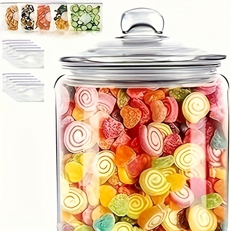 2-Piece Glass Pantry Jar Set with Flip-Top Lid - Reusable Round Container for Cookies, Candy, Pasta - Hand Wash Only