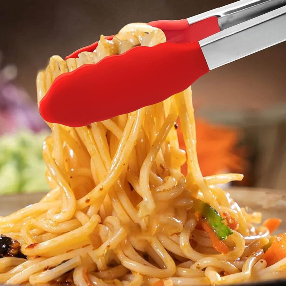 Kitchen Essential – Set of 6 Mini Silicone Tongs, 7 Inches Long, Ideal for Serving And Cooking, Perfect for Grilling, Kitchen Tools, Great As Christmas Presents for Modern US Homes, easy mea