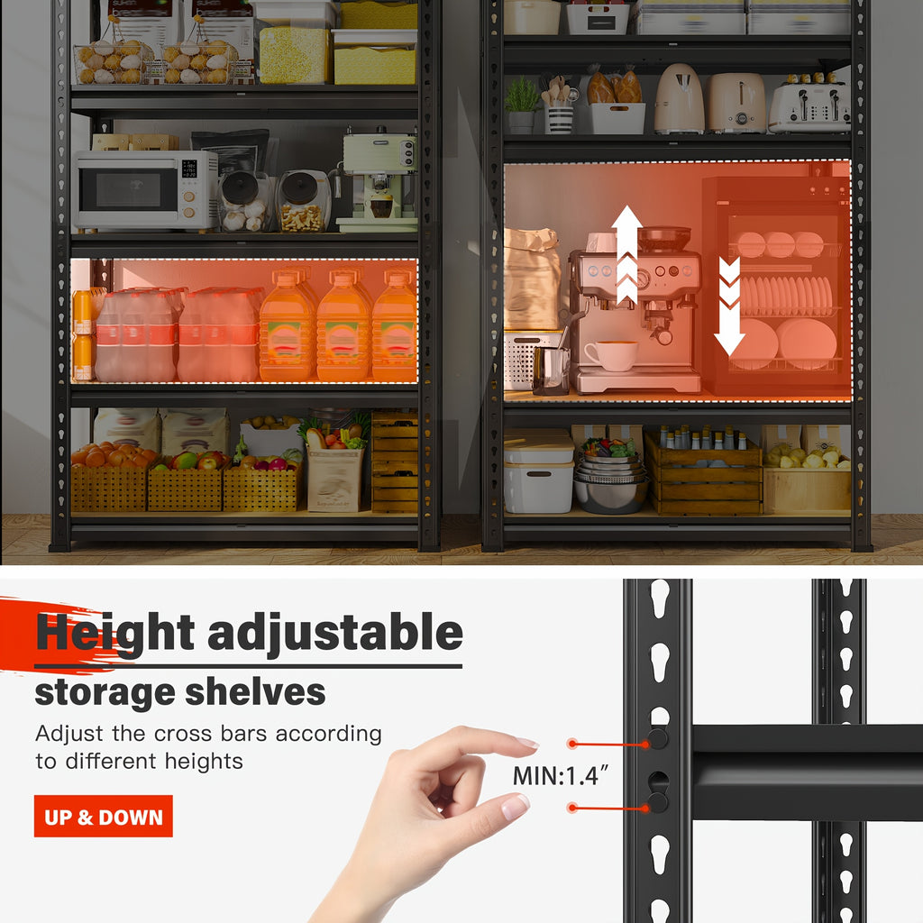 Easy-Access 5 Tier Adjustable Home Storage Rack – durable multi-purpose storage, Reibll 72 Heavy Duty Garage Shelving 5 Tier Adjustable Garage Storage Shelves 2000LBS Metal, designed for American homes, daily convenience and practical gifting
