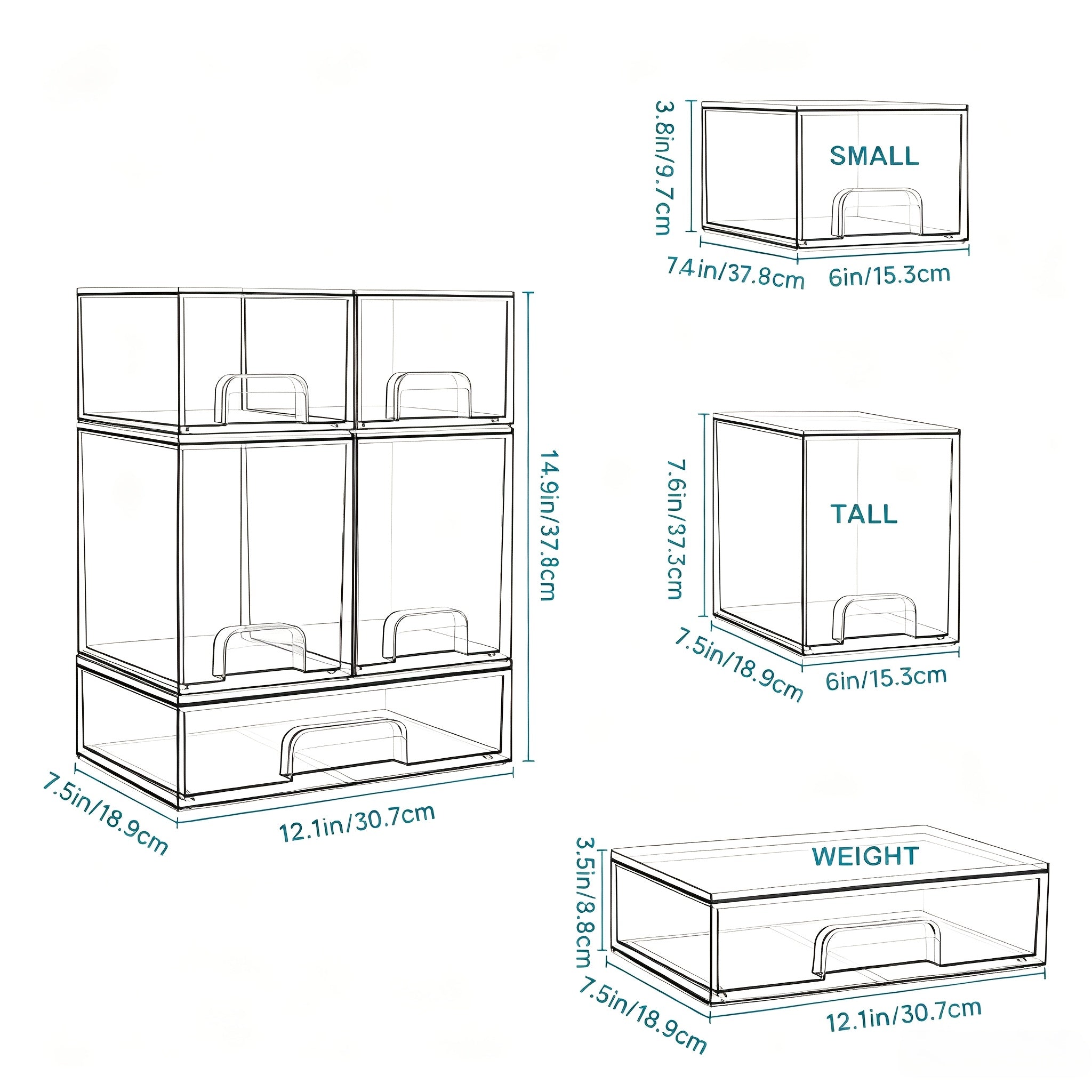 Premium Pull-Out Cabinet Organizer – smooth-access cabinet organization, Clear Stackable Plastic Organizer Bins for Makeup Cosmetics Beauty Supplies Great for Vanity Bathroom, designed for American homes, daily convenience and practical gifting