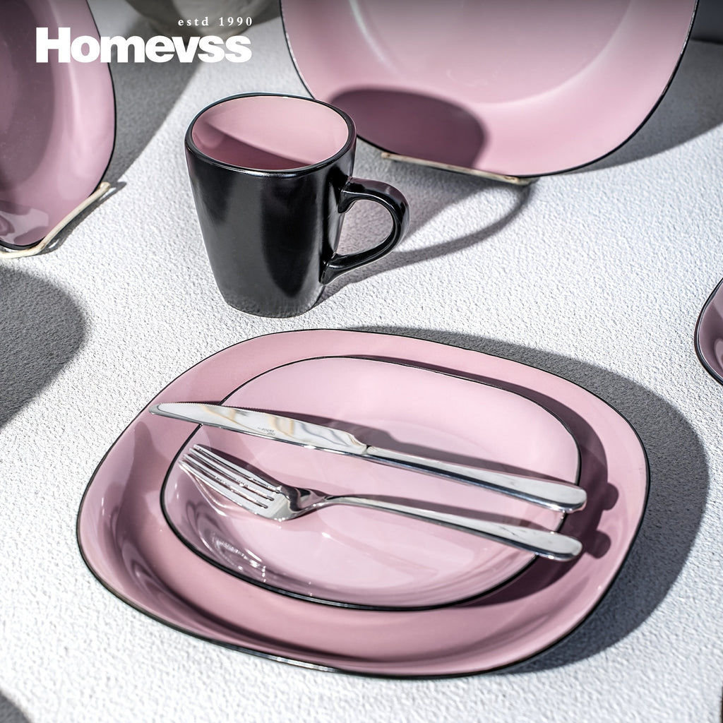 Compact 16pcs Home Storage Organizer – space-saving everyday organization, Square 16pcs Dinner Set - Ceramic Dinnerware Set for 4 Square Plates And Bowls, designed for American homes, daily convenience and practical gifting