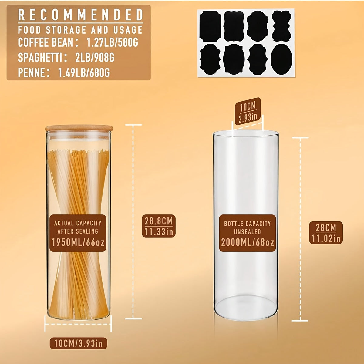 Easy-Access 3/6pcs Airtight Storage Jar Set – clear reusable pantry storage, 3 6pcs Glass Food Storage Jars With Lids 66OZ 1400ML Large Capacity Perfect For, designed for American homes, daily convenience and practical gifting