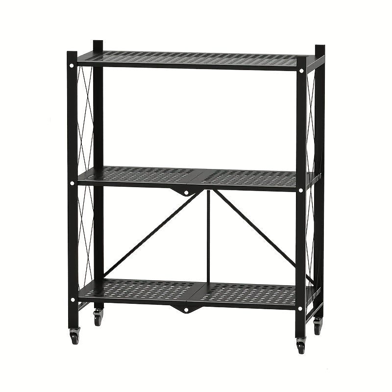 Versatile Adjustable Home Storage Rack – durable multi-purpose storage, 3 4 5 Layer Folding Storage Rack No Installation with Wheels Can Move Freely, designed for American homes, daily convenience and practical gifting