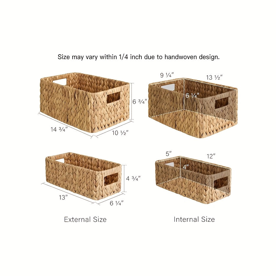 Heavy-Duty Adjustable Home Storage Rack – durable multi-purpose storage, Storage Baskets Square Wicker Baskets With Built-in Handles Hand-Woven Baskets For Bedroom Bathroom Pantry, designed for American homes, daily convenience and practical gifting
