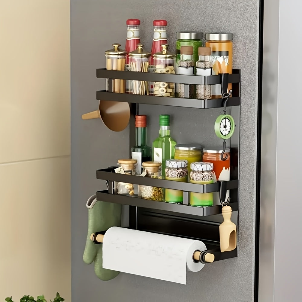 Premium Adjustable Home Storage Rack – durable multi-purpose storage, Magnetic Spice Rack For Refrigerator Magnetic Shelf For Fridge Magnet Organizer Moveable Magnetic Paper, designed for American homes, daily convenience and practical gifting