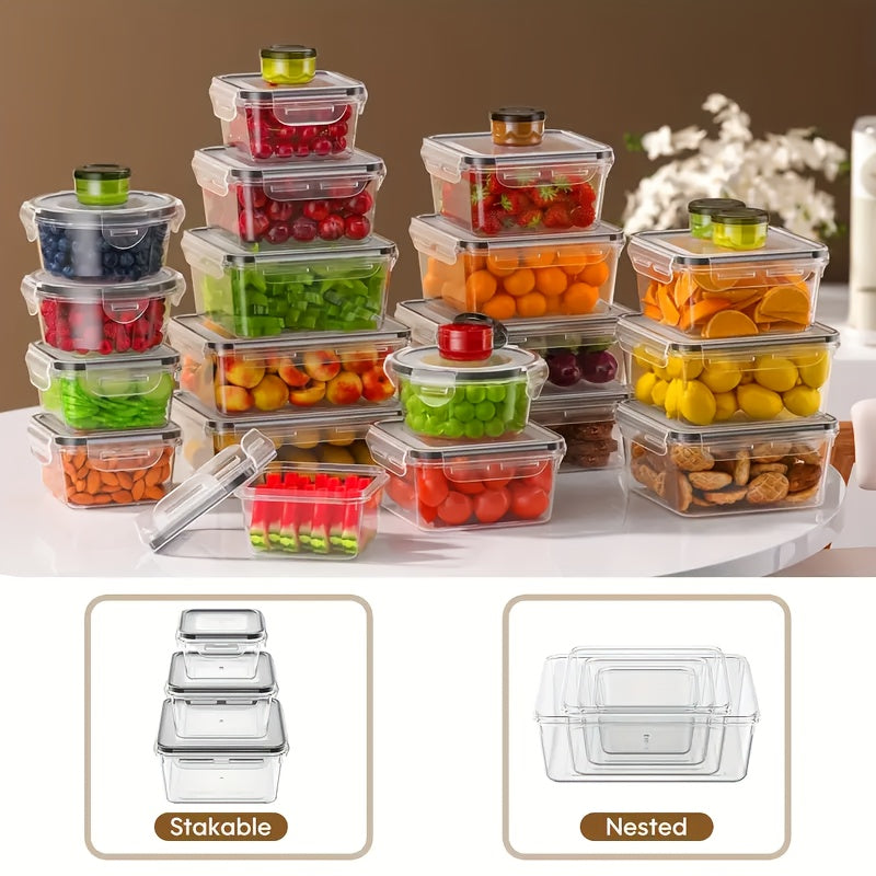 Compact 40pcs Airtight Food Storage Containers – leak-resistant reusable meal prep, 40pcs 20pcs Containers 20pcs Lids 10pcs 5pcs Containers 5pcs Lids Food Storage Container with, designed for American homes, daily convenience and practical gifting
