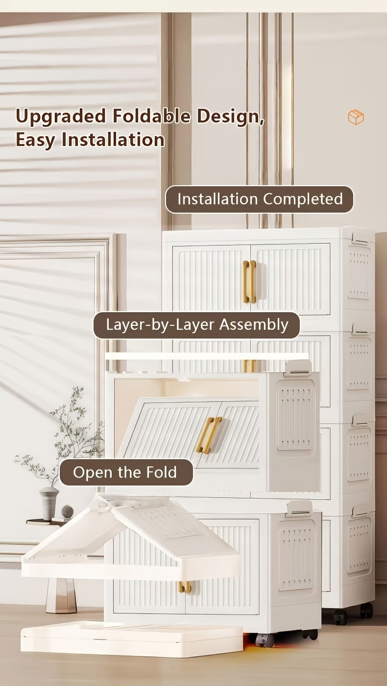 Compact Decorative Home Lighting – warm functional room lighting, 3 4 5 Layer Extra-Thick Large-Capacity Multi-Layer Plastic Folding Storage Cabinet Light Classic Style, designed for American homes, daily convenience and practical gifting