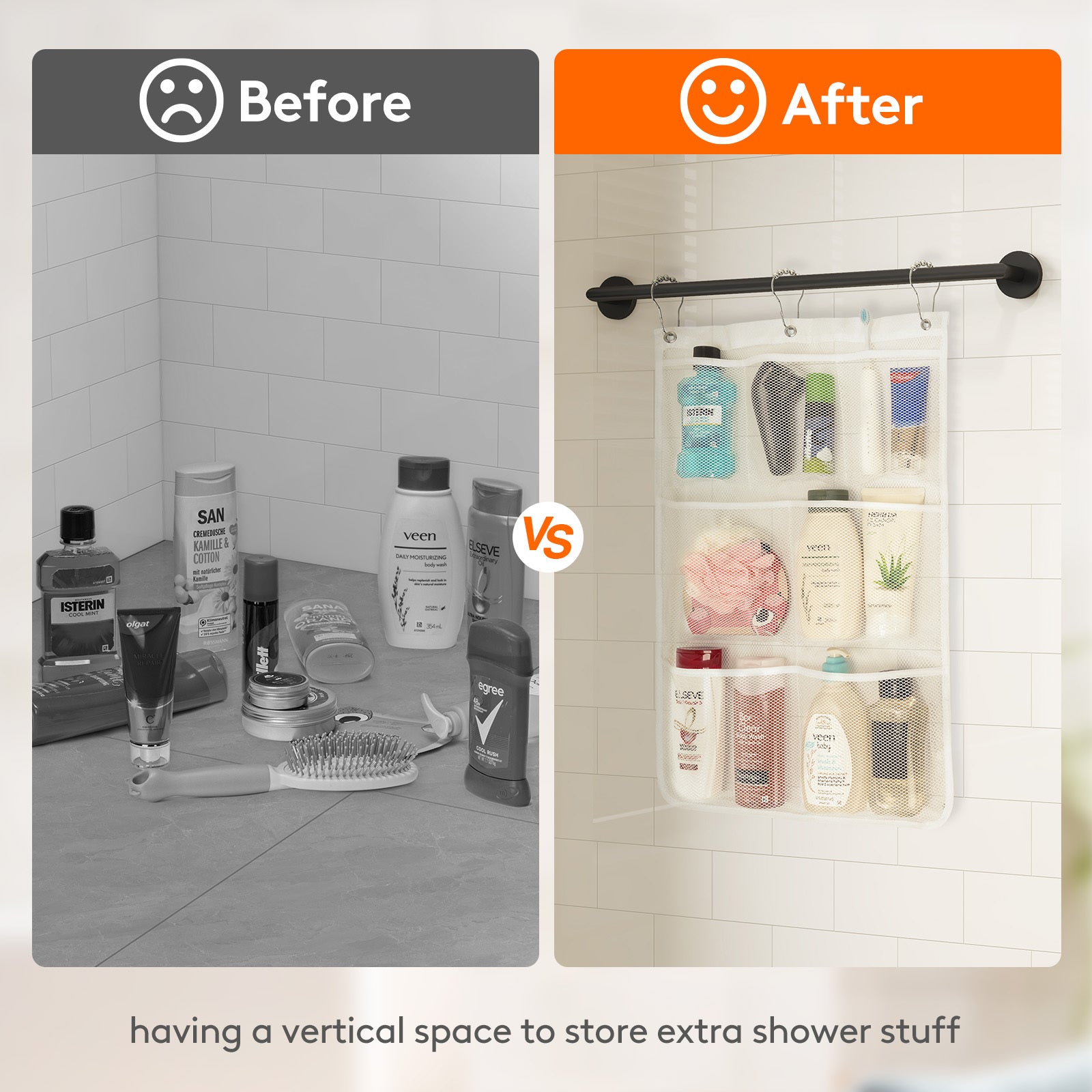 Mesh Shower Caddy, Hanging Shower Organizer with Quick Drying Mesh, Portable Space Saving Bathroom Organizer to Shampoo, Hold Soap and Cruise Ship Essentials, White, 1/2/3/4pcs