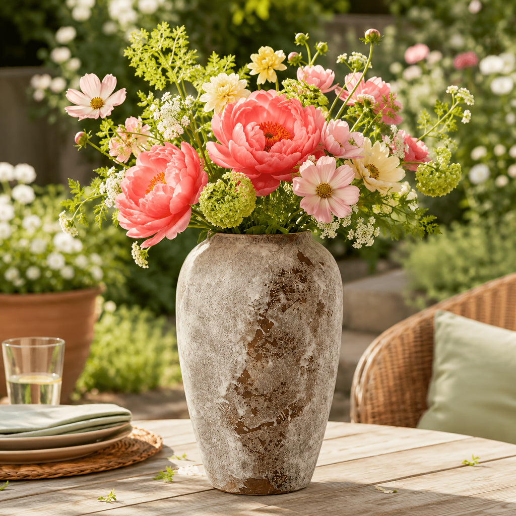 Easy-Access Ceramic Flower Vase – tabletop floral display and modern home decor, Rustic Ceramic Vase Set Of 3 Sizes for Home Decor Farmhouse Flower Vase for, designed for American homes, daily convenience and practical gifting