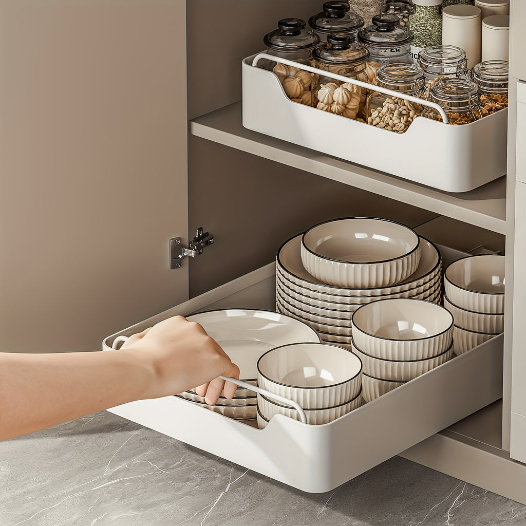 Heavy-Duty 1pc Adjustable Home Storage Rack – durable multi-purpose storage, 1pc Pull-out Organizer No Hole Punching Nano Adhesive Storage Holder Large Capacity Single Layer, designed for American homes, daily convenience and practical gifting