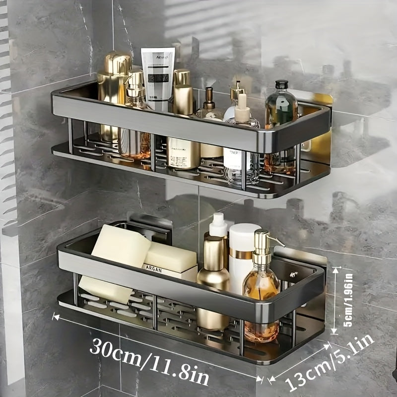 Space-Saving 2pcs Adjustable Home Storage Rack – durable multi-purpose storage, 2pcs Shower Rack Bathroom Storage Rack Wall-Mounted Storage Rack Bathroom Shampoo Lotion And Cosmetics, designed for American homes, daily convenience and practical gifti