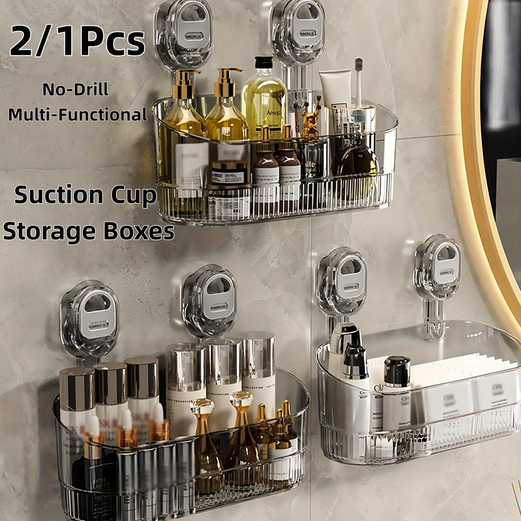 Compact Refrigerator Bottle Organizer – easy-access beverage storage, 2 1-Pieces No-Drill Multi-Functional Bathroom Kitchen Suction Cup Storage Boxes Durable Space-Saving Organizers with, designed for American homes, daily convenience and practical g