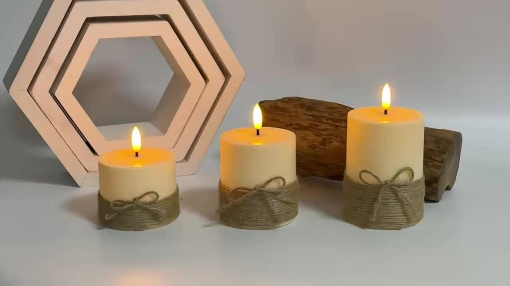 3pcs Flameless Candle Light Set, Remote Control And Tied Rope Electronic Candles, Battery-Operated (Batteries Not Included In Shipping), Suitable For Birthday And Wedding Props, Remote Control Candles, Ideal For Home, Bedroom, Weddings, Proposals