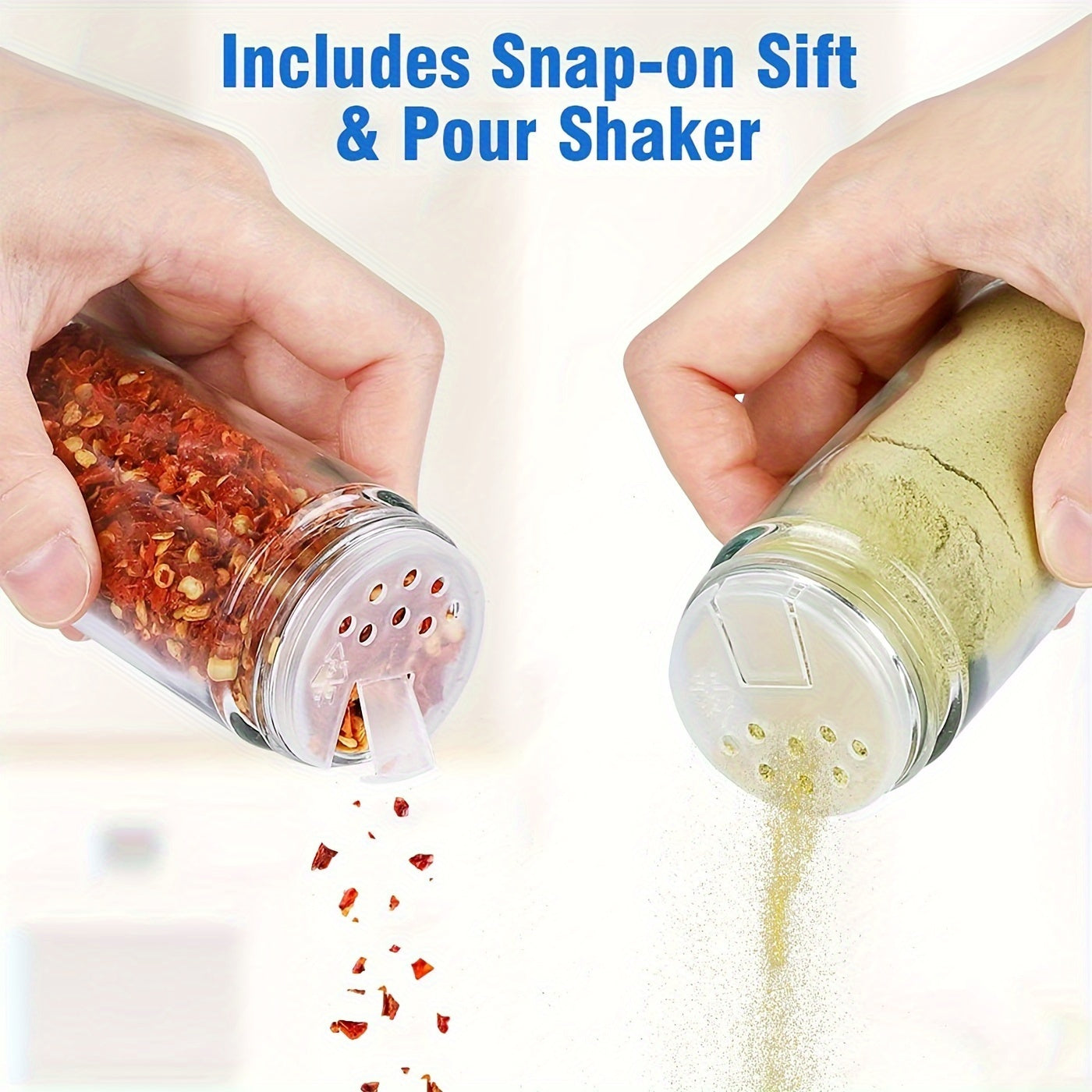 Smart Glass Spice Jar Set – clear reusable pantry storage, Spice Carousel Set Featuring 20 Spice Jars Kitchen Spice Organizer for Countertop Or Cupboard, designed for American homes, daily convenience and practical gifting
