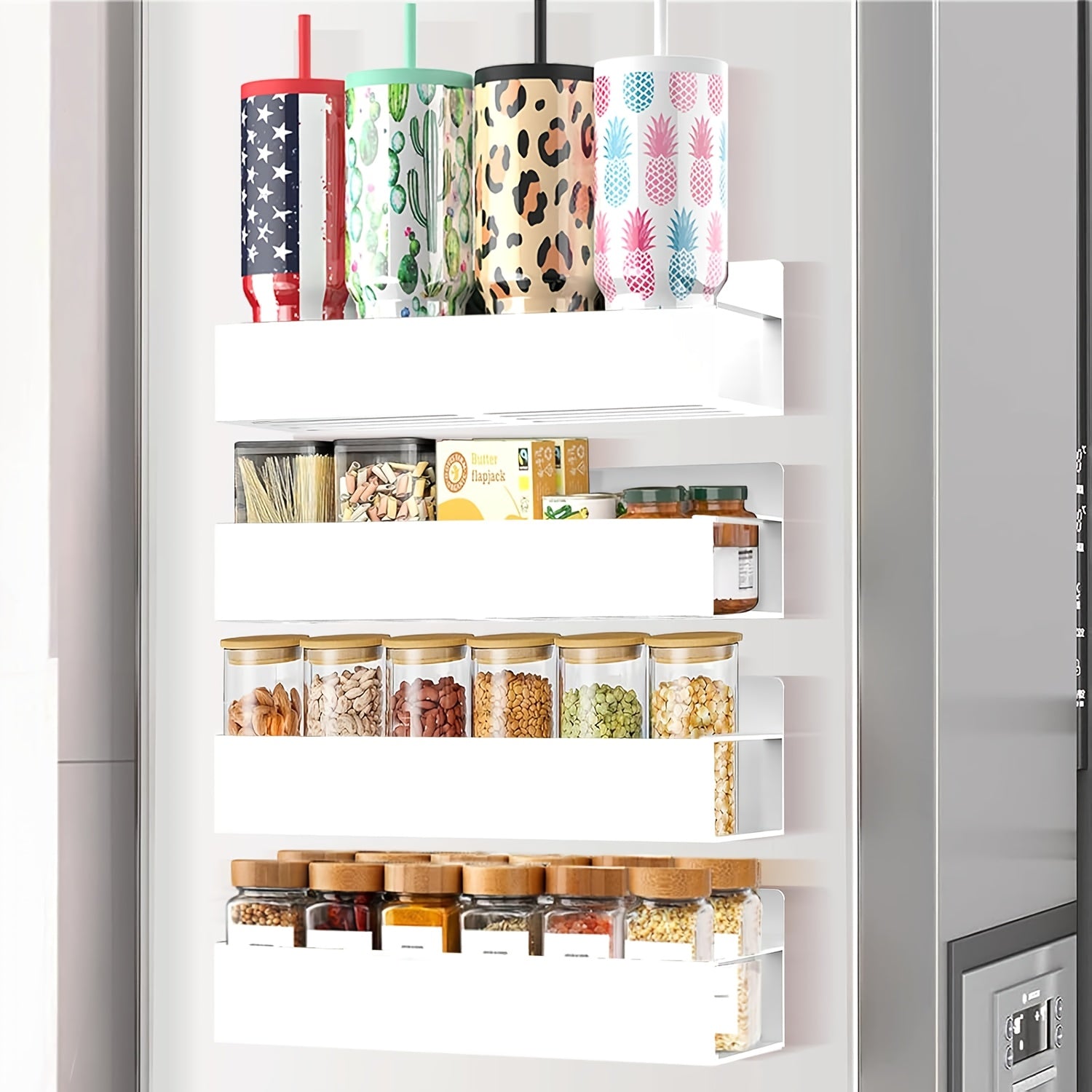 Storage Bins – Space-Saving 2/4pcs Adjustable Home Storage Rack – durable multi-purpose storage,