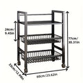 Smart 1pc Adjustable Home Storage Rack – durable multi-purpose storage, 1pc Movable Storage Rack Adjustable 4-Storey Kitchen Shelf with 3 Wire Baskets Kitchen Organizer, designed for American homes, daily convenience and practical gifting