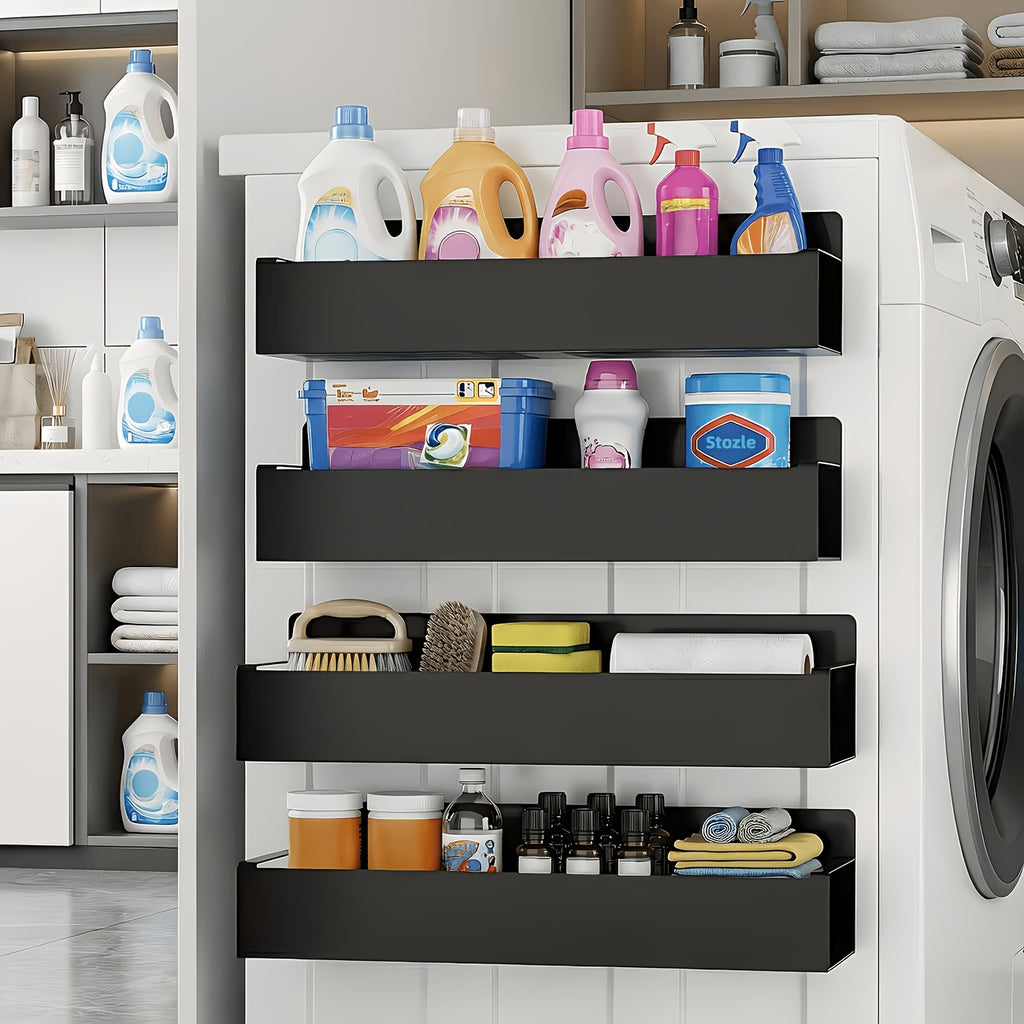 Space-Saving 2/4pcs Adjustable Home Storage Rack – durable multi-purpose storage, 2 4pcs Magnetic Storage Box Strong Magnetic Adsorption Non-perforated Installation Storage Rack Kitchen Refrigerator, designed for American homes, daily convenience and
