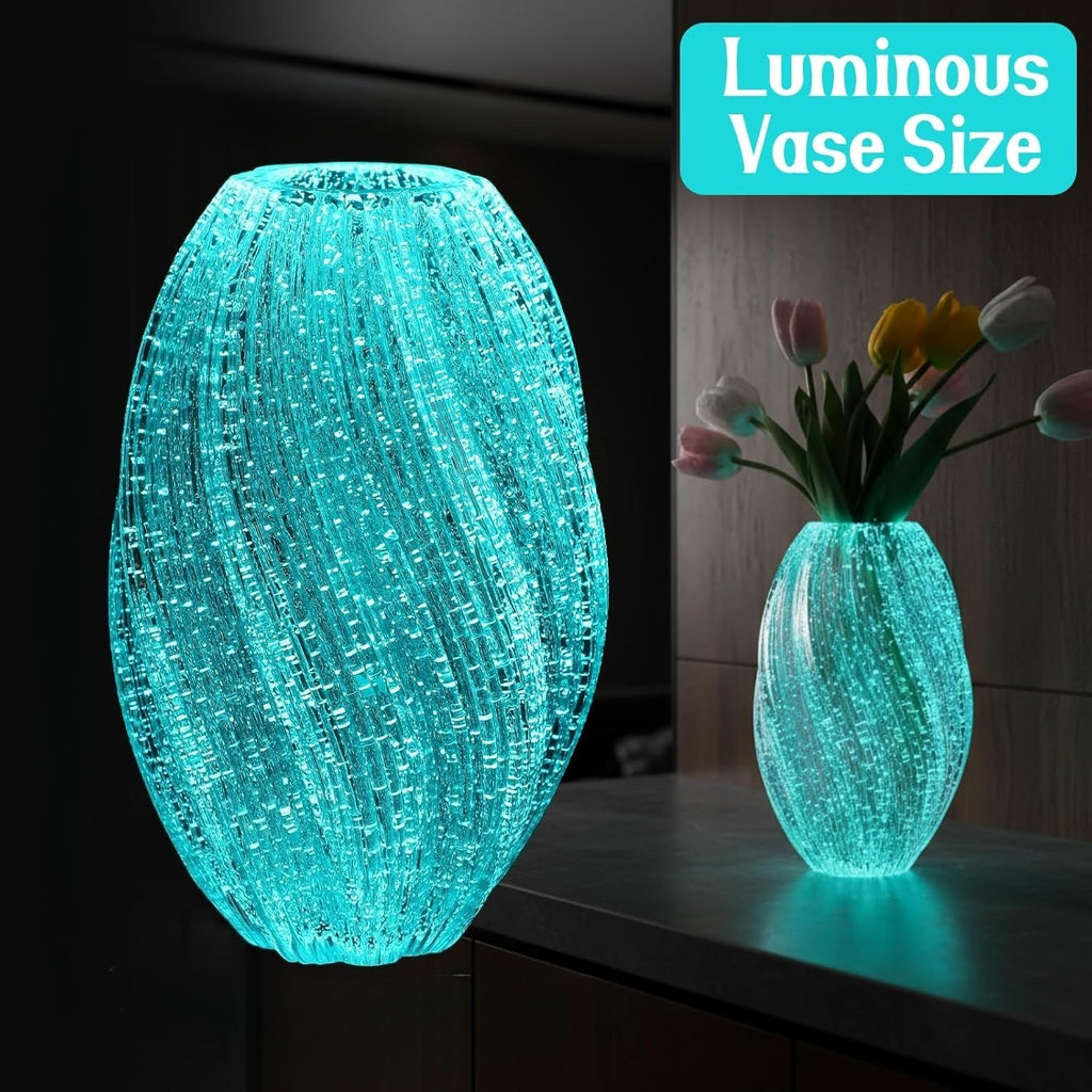 Versatile Decorative Flower Vase – tabletop floral display and modern home decor, Wave Mouth Vases Luminous Handmade Glass Flower Vase Desktop Ornaments Propagation Station Plant Holder, designed for American homes, daily convenience and practical gi
