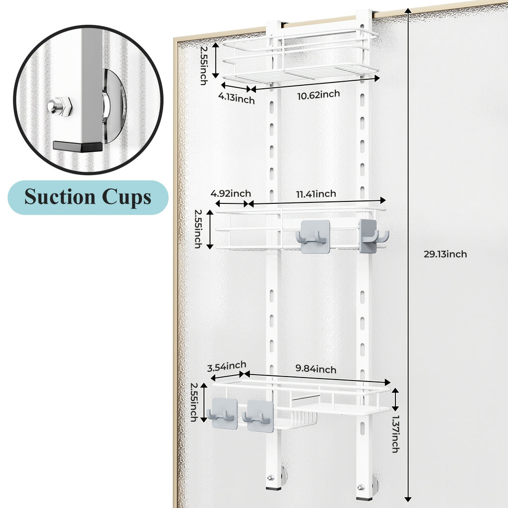 Modern 3 Tier Adjustable Home Storage Rack – durable multi-purpose storage, 3 Tier Bathroom Door Hanging Stainless Steel Shower Shelf No-Punch Height Adjustable Bathroom Door, designed for American homes, daily convenience and practical gifting