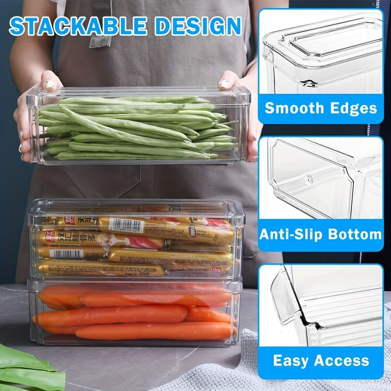 Space-Saving Refrigerator Storage Organizer – easy-access fridge organization, 10-Pack Refrigerator Organizer Bins Fridgeorganizers And Storage Clear Stackable Fridgeorganizer with Lid Bpa-Free Fruit, designed for American homes, daily convenience an