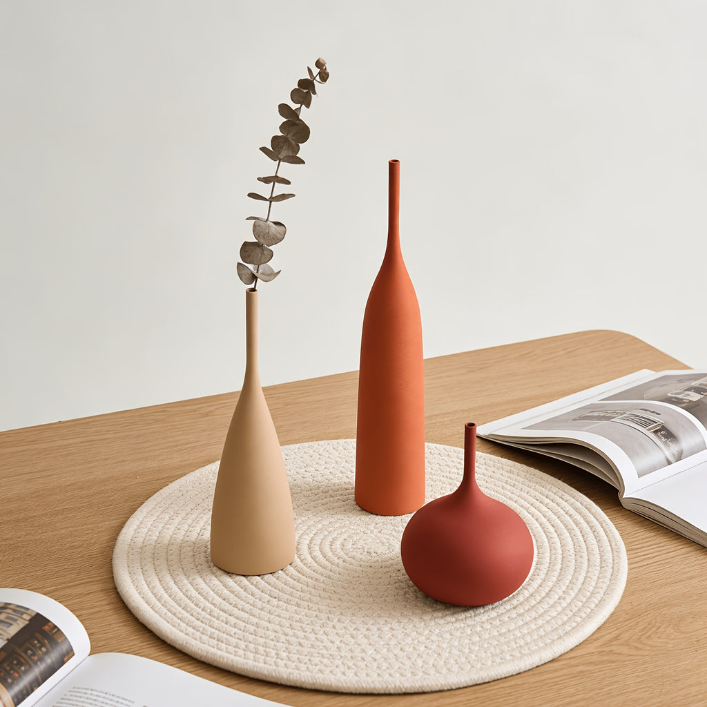 Smart Ceramic Flower Vase – tabletop floral display and modern home decor, Ceramic Vases Set of 3 Modern Boho Vases for Centerpiece Decor Matte, designed for American homes and practical gifting