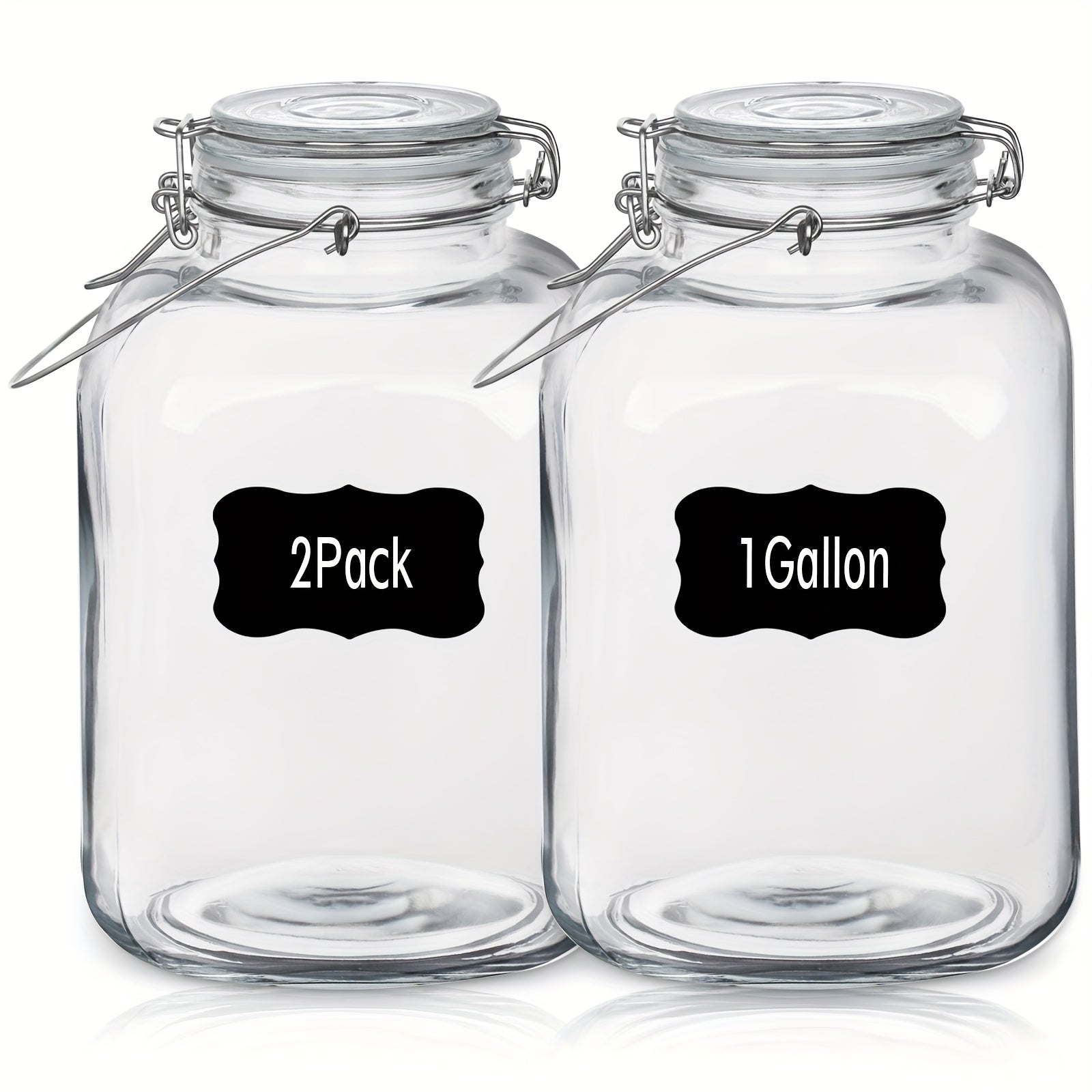 Storage Jars – 106 Oz Square Glass Jars With Airtight Lid Large Mason Jars Wide Mouth