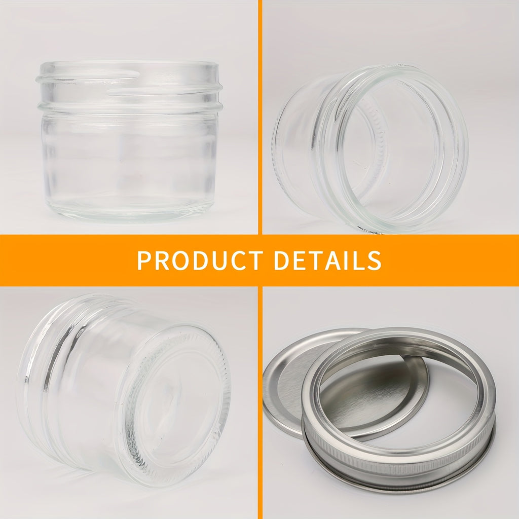 Modern 16/24/40/48pcs Glass Spice Jar Set – clear reusable pantry storage, 16 24 40 48pcs-4Oz Mason Jars Glass Canning Jars With Regular Silver Lids Ideal, designed for American homes, daily convenience and practical gifting