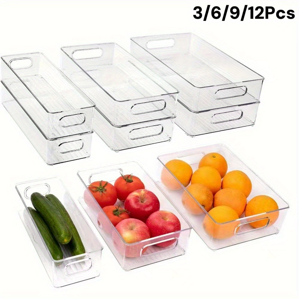 Easy-Access 3/6/9/12Pack Stackable Storage Drawer – smooth-access cabinet organization, 3 6 9 12Pack Refrigerator Organizer Bins 3 Sizes Stackable Clear Pantry Organizer Bins, designed for American homes, daily convenience and practical gifting