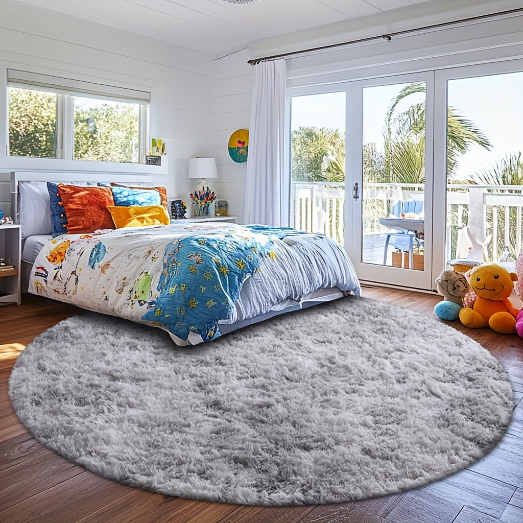 Area Rug – A Cozy Round Shaggy Rug Is Perfect for The Bedroom, While a Soft And Fluffy Round