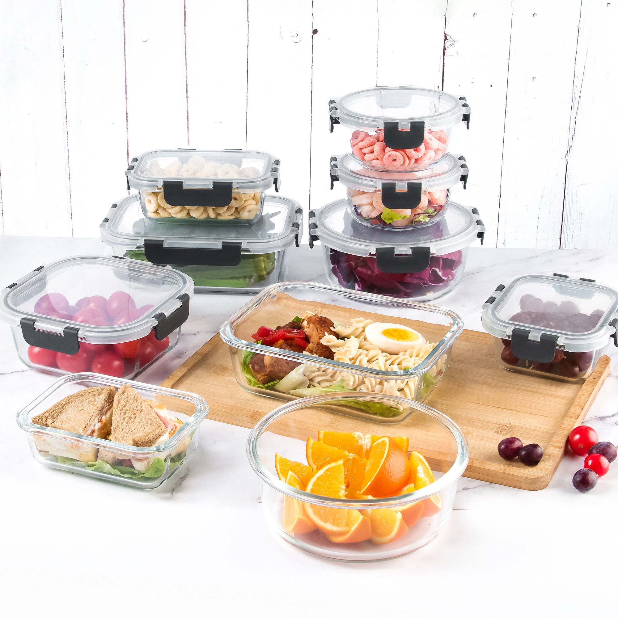 Easy-Access 12pcs Glass Meal Prep Container Set – leak-resistant reusable meal prep, 12pcs Glass Food Storage Containers with Lids Meal Prep Pantry Kitchen Storage Containers for, designed for American homes, daily convenience and practical gifting