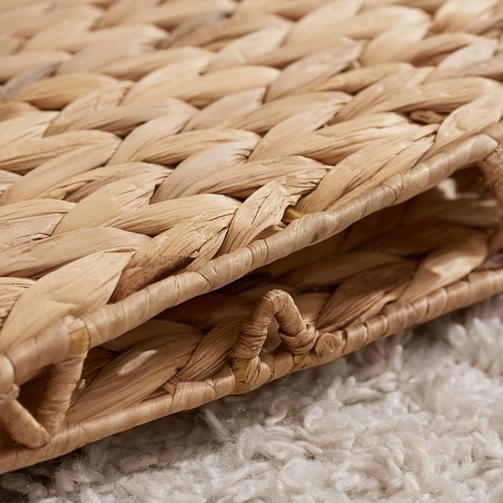 Storage Baskets, 11X11Inch Cube Baskets, Foldable Handwoven Water Hyacinth Laundry Organizer, Cube Storage Baskets