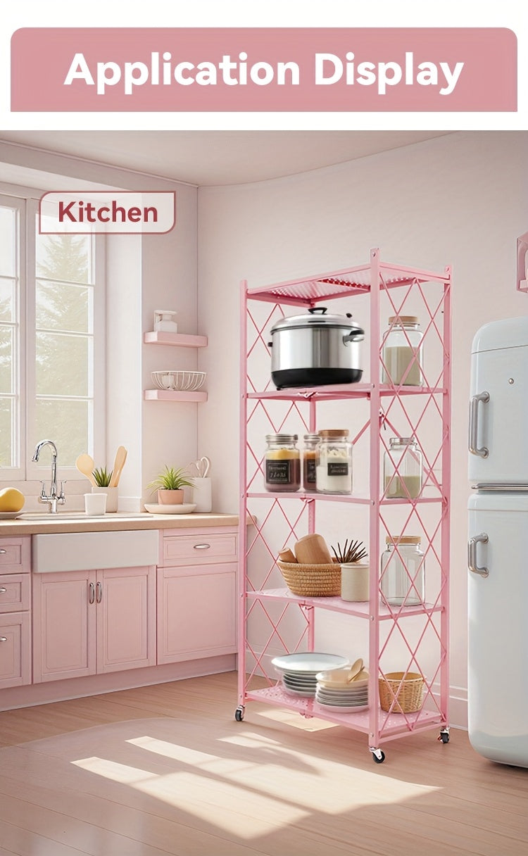Heavy-Duty Adjustable Home Storage Rack – durable multi-purpose storage, 3 4 5- Tier Movable Vertical Multi-Functional Storage Racks Portable Metal Folding Storage Racks, designed for American homes, daily convenience and practical gifting