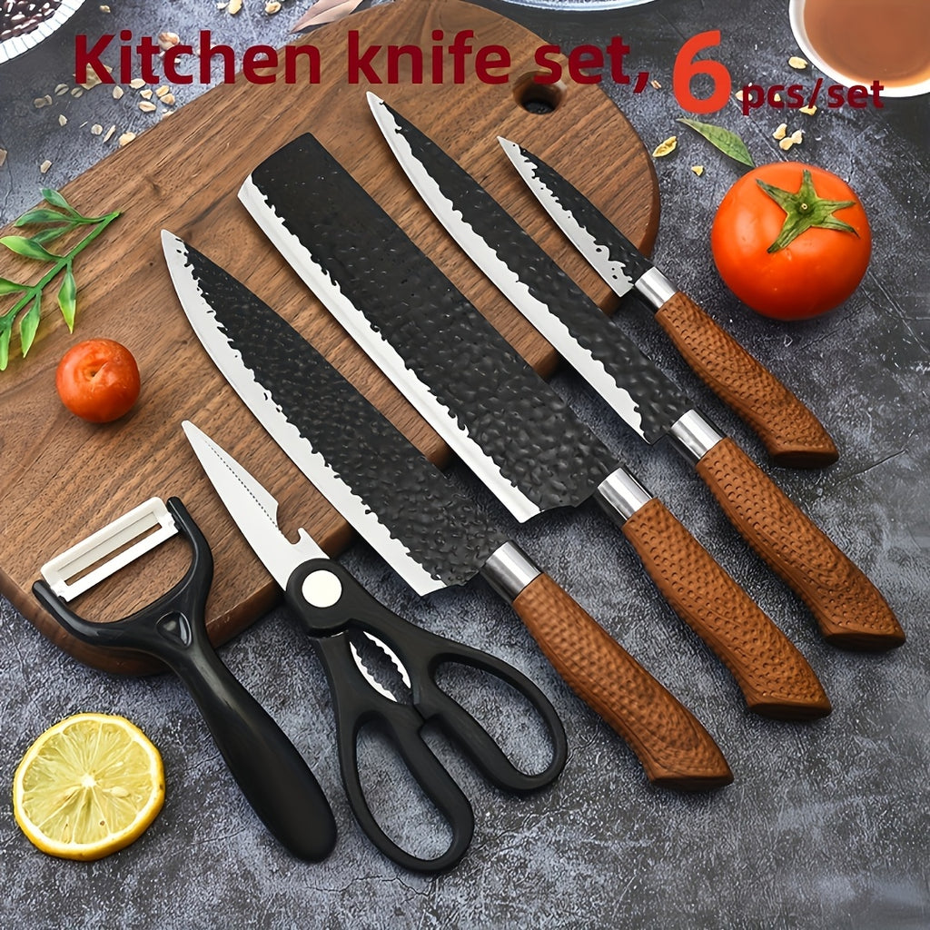 6pcs/set Kitchen Cooking Tool Set, Kitchenware Set, Kitchen Knife Set, Fruit Knife, Kitchen Knife, Melon Slicer, Chicken Bone Clipper And Other Kitchen Utensil Sets, Essential Household Kitchen Tools, Essential Restaurant Cooking Tools, Ladies' Gifts