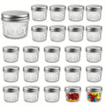 Modern 4oz Glass Spice Jar Set – clear reusable pantry storage, Amzcku 4oz Glass Mason Jars with Regular Mouth Lids - 24-Pack Glass Canning Jars, designed for American homes, daily convenience and practical gifting