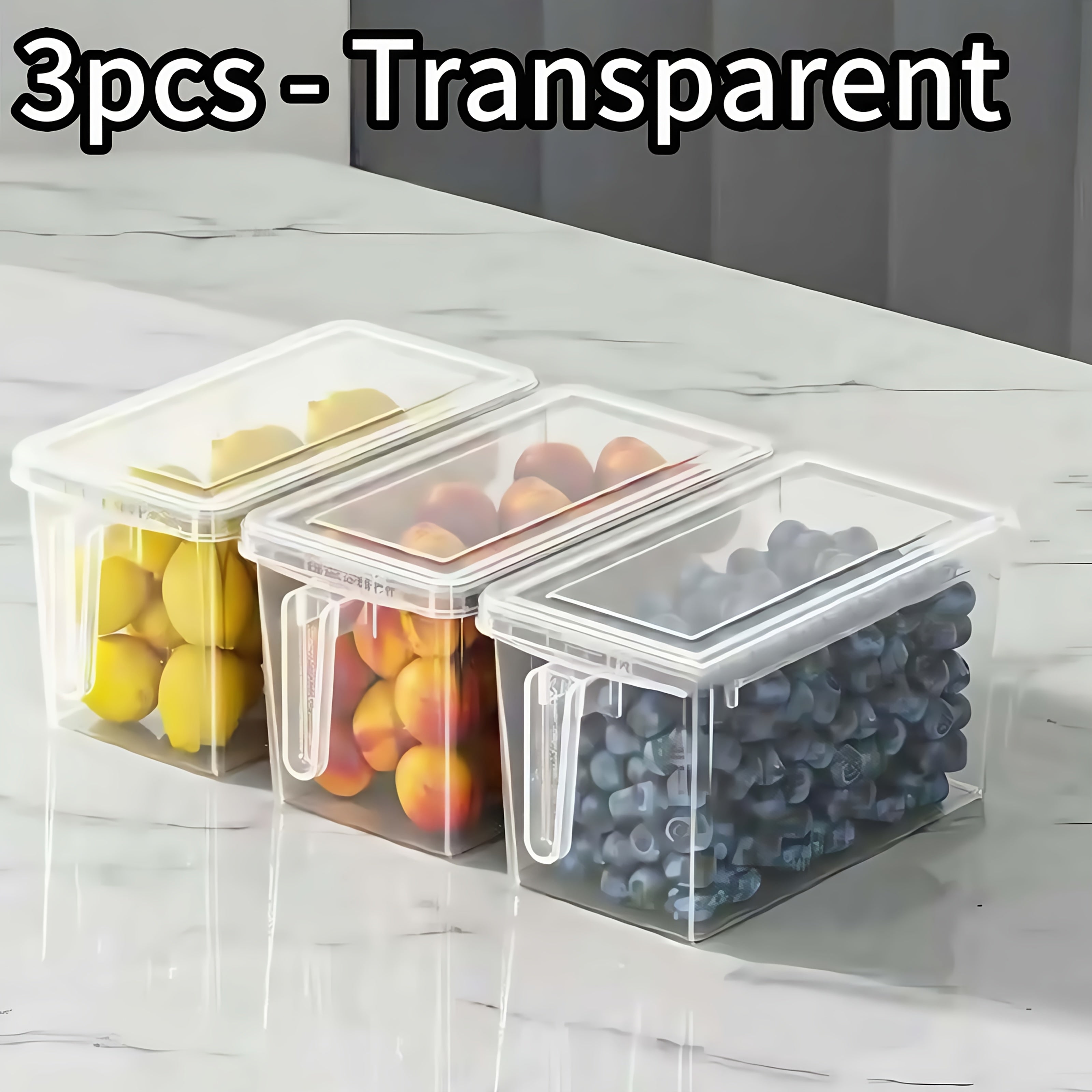 Versatile 3pcs Refrigerator Storage Organizer – easy-access fridge organization, 3pcs of Refrigerator Storage Boxes with Handles Preventing Food from Going Bad and Being, designed for American homes, daily convenience and practical gifting